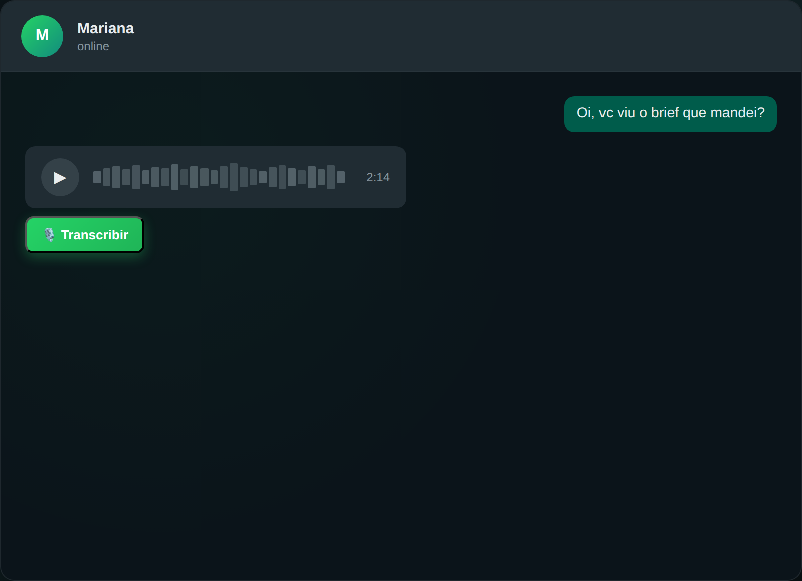 Conversación de ejemplo con el botón de ZapVox al lado del audio